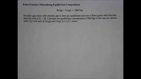 Chapter 14: Determining Equilibrium Concentrations