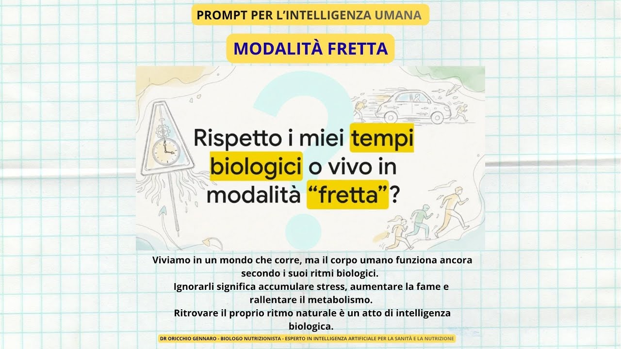 RISPETTO I MIEI TEMPI BIOLOGICI O VIVO IN MODALITÀ FRETTA?