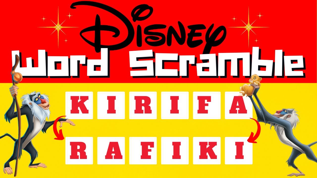 💞UNSCRAMBLE THE WORDS QUIZ!💞90s Disney Character Word Scramble