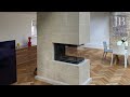 Modern Contemporary Sandstone Fireplace.