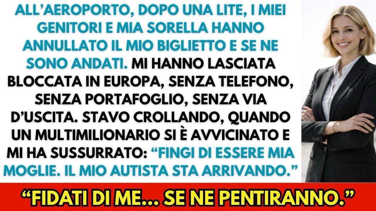 Mi hanno lasciata sola all’aeroporto  Poi un miliardario mi ha detto  “Fidati, se ne pentiranno