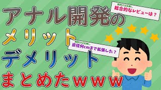 2Ch役立つスレアナル開発拡張のメリットデメリットを個人的な体験からまとめた