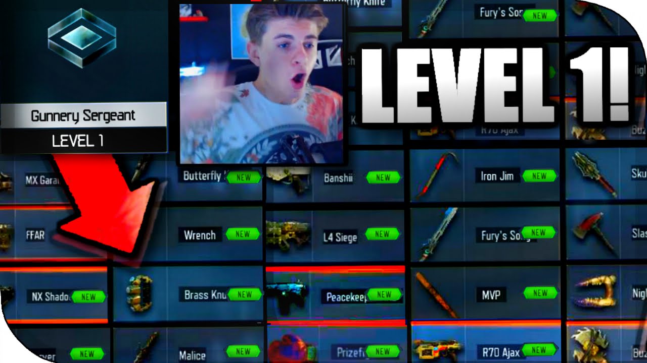 LEVEL 1 WITH 18 DLC GUNS & MELEE WEAPON UNLOCKED IN BLACK OPS 3! ALL