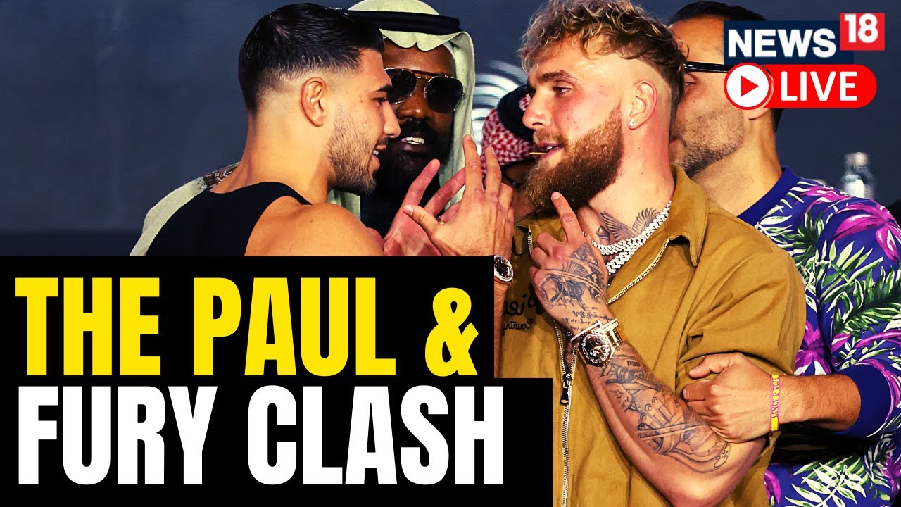 Fury And Paul Clash During Weigh-In Ahead Of Saudi Arabia Bout | Fury And Paul Clash | News18 Live