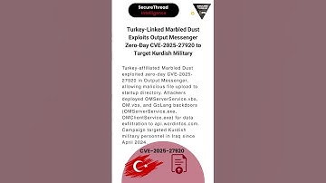 Turkey-Linked Marbled Dust Exploits Output Messenger Zero-Day CVE-2025-27920 Target Kurdish Military