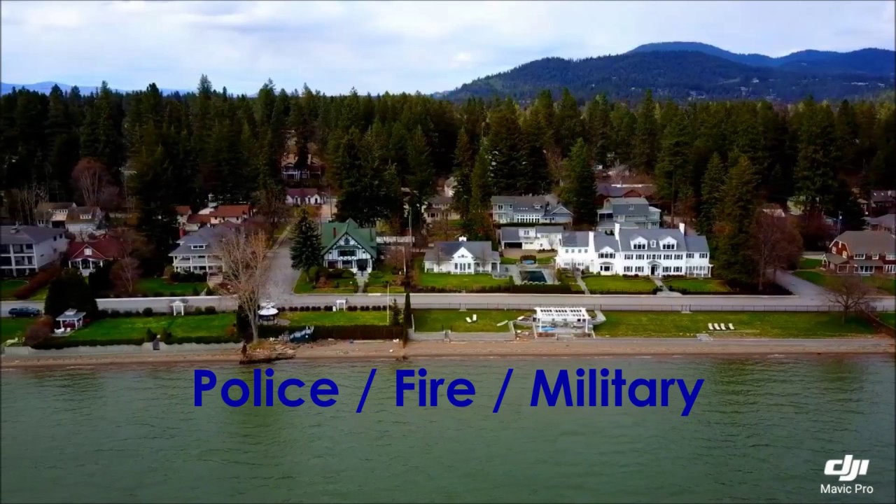 Aerial view of Lake Coeur d'Alene (Sanders Beach) YouTube
