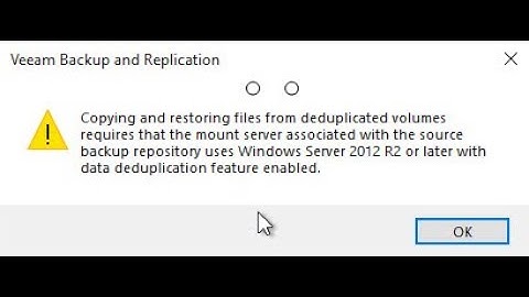 Veeam Data Deduplication Warning in File Restore