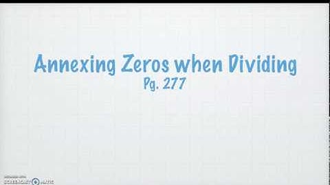 Annex Zeros when Dividing