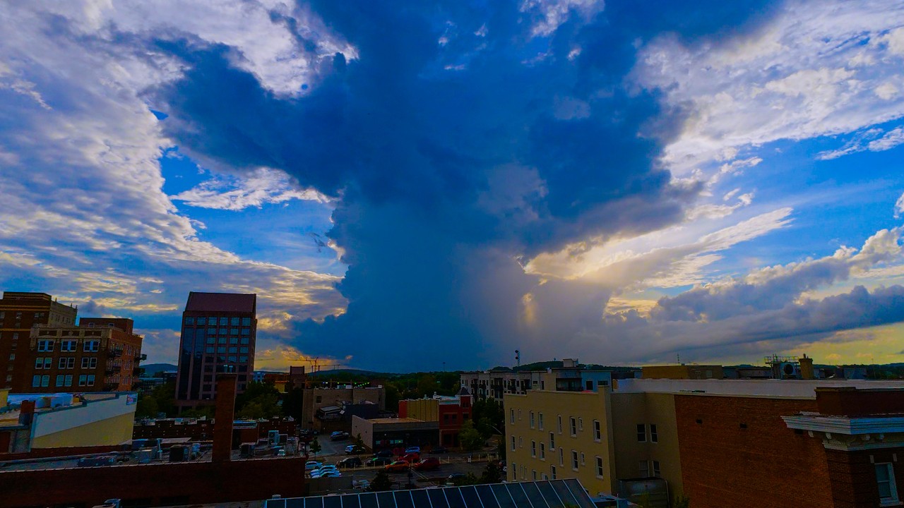 September Shelf Cloud and Storms Batter Downtown - YouTube