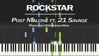 Post Malone - rockstar (Piano Cover) ft. 21 Savage Synthesia Tutorial by LittleTranscriber