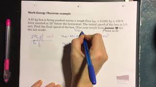 P1020: work energy theorem, push box across rough floor