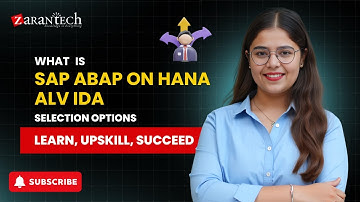 What is SAP ABAP on HANA ALV IDA Selection Options | ZaranTech