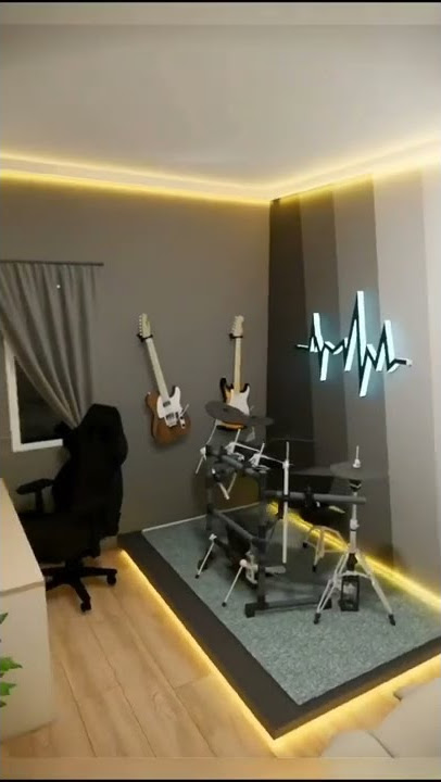 Desain kamar kekinian tema musik glowup