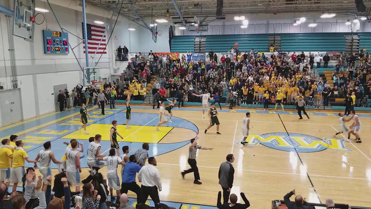 Maine West high school boys basketball game buzzer beater finish. Feb