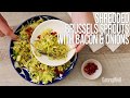 How to Make Shredded Brussels Sprouts with Bacon & Onions | EatingWell