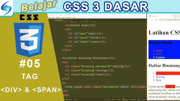 Cara Grouping Menggunakan Tag Div dan Span - Belajar CSS 3 Dasar #05