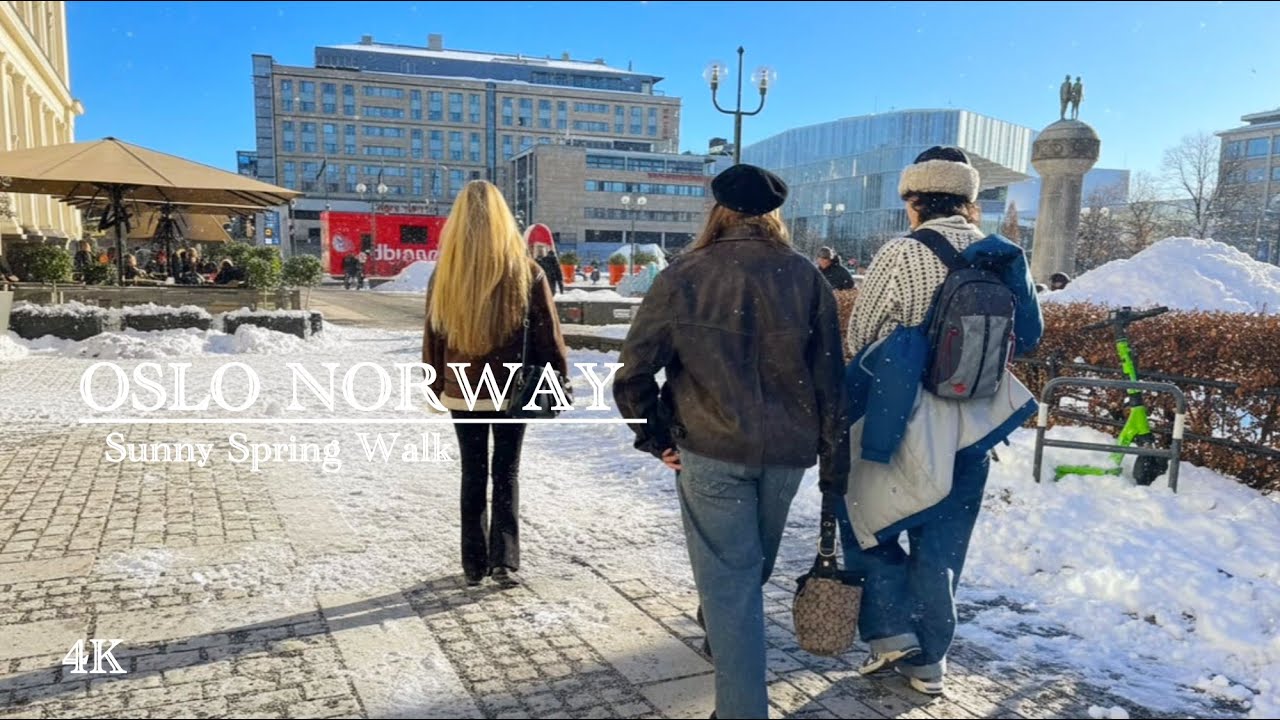 OSLO NORWAY, Sunny Spring Walk☀️🇳🇴 Virtual Walking Tour! 4K