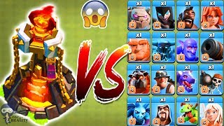 Max Inferno Tower vs All Troops - Clash of Clans