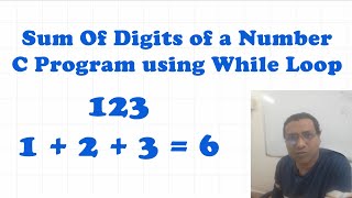 Sum of digits of a Number C Program |  | C Language Program | C While Loop Basic Programs