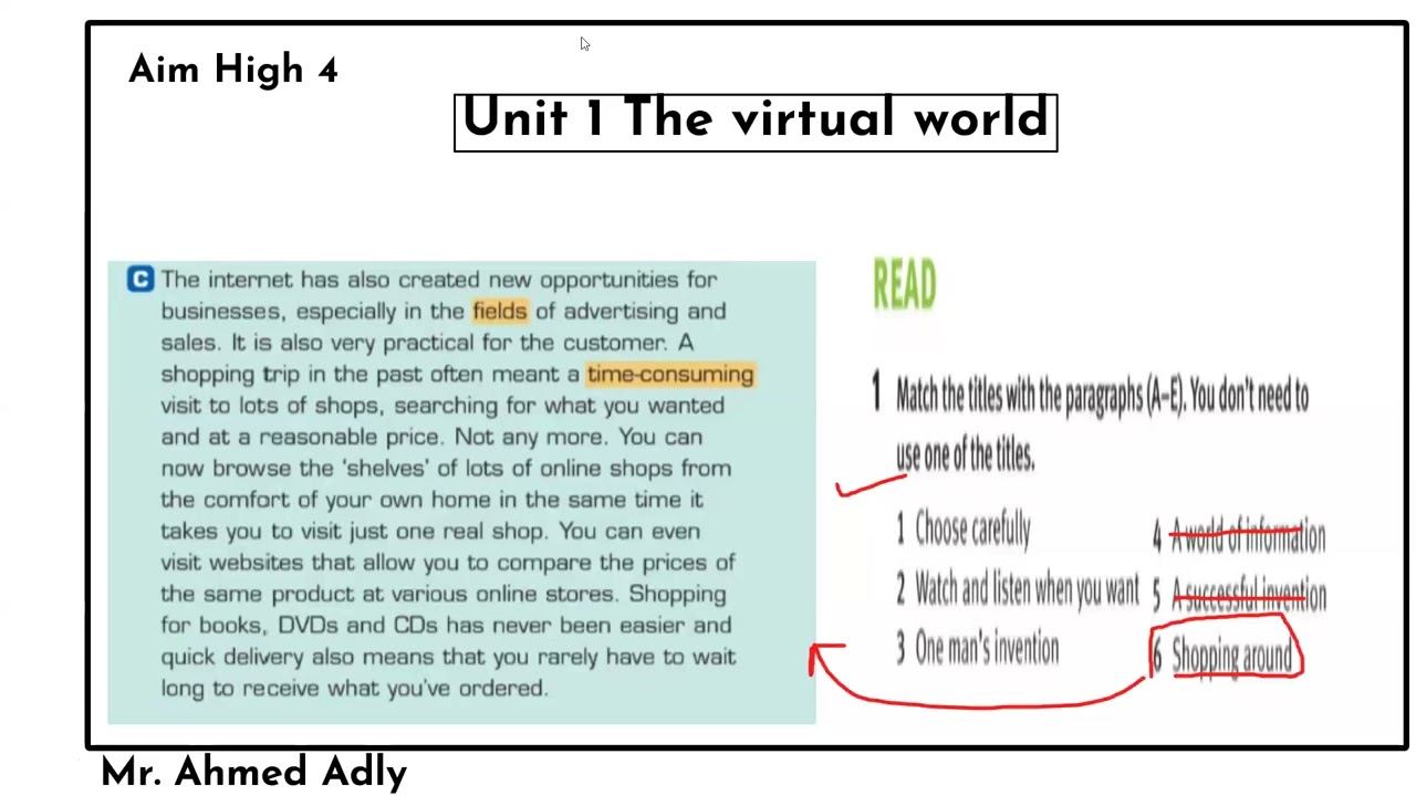 Aim High 4 unit 1 Reading and vocabulary