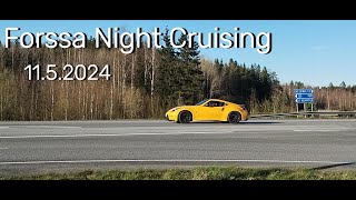 Forssa night cruising 11.5.2024. Cars leaving carmeet