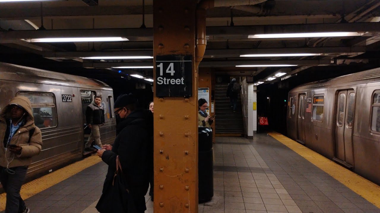 R68 #2722 (D) via 8 Av + R160 #8722 (E) + R211A #3408 (A) Exp + R211A #4274 (A) Lcl at 14 Street 