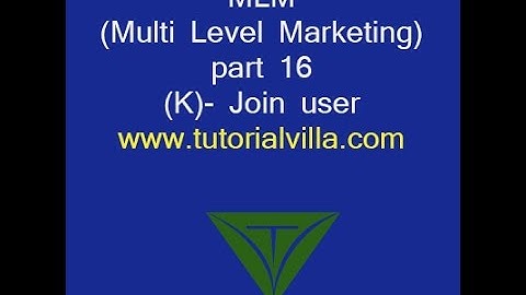 MLM(Multi Level Marketing) website using php part 16(K)- Join user