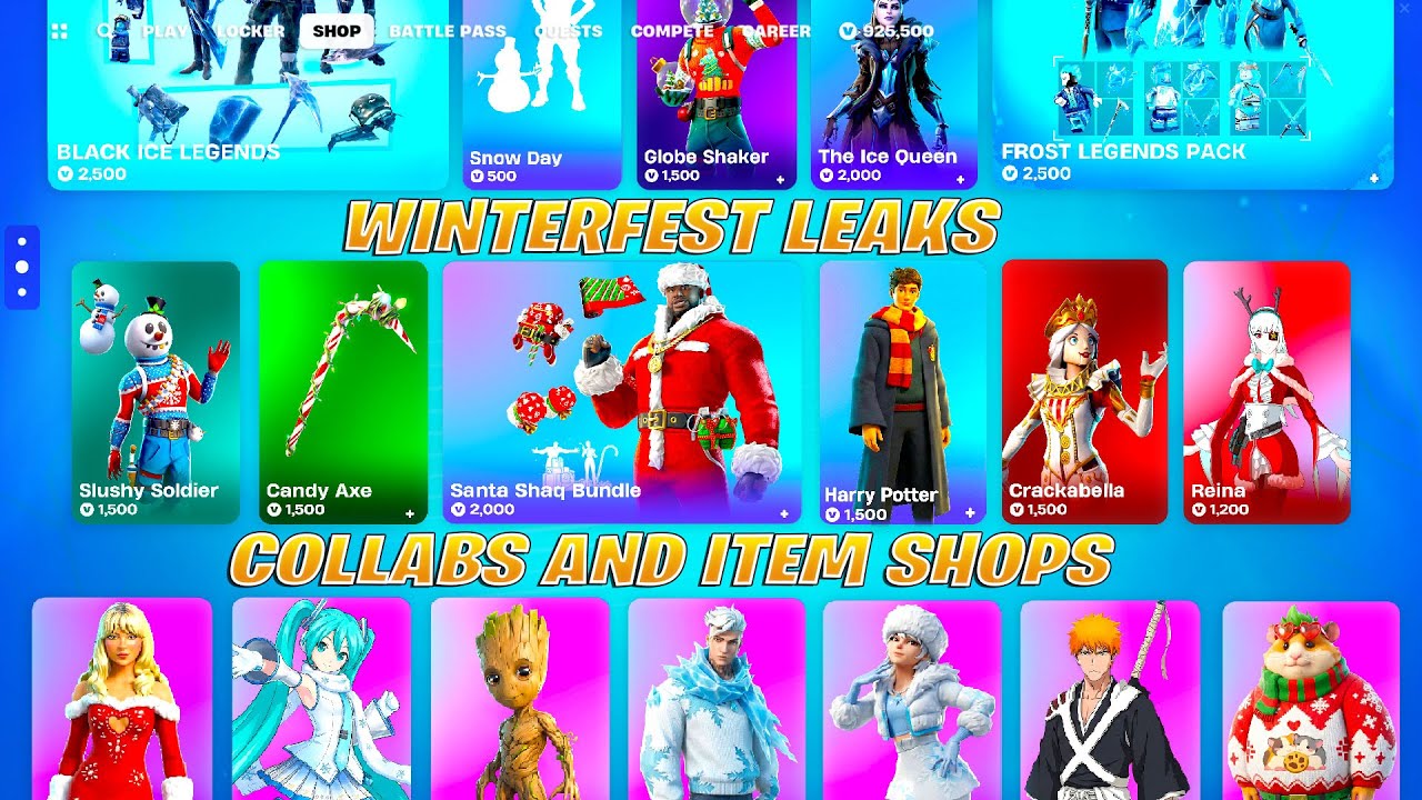 Winterfest 2025: LEAKED Skins & ALL ITEM SHOP Cosmetics Fortnite