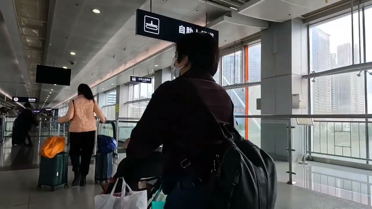 坐香港去落馬洲地鐵站到深圳福田口岸過關。