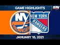 NHL Game Highlights | Islanders vs. Rangers - Jan. 16, 2021