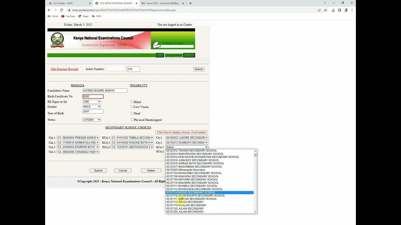 KNEC KCPE EDIT AND REGISTRATION OF CANDIDATES YouTube