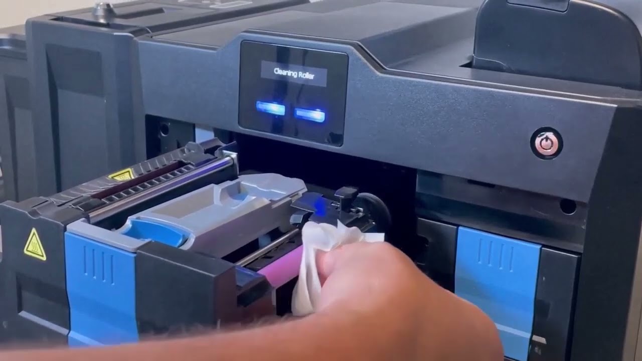 FARGO HDP6600 How to Clean the Film Drive Roller and Card Path