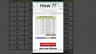 SumIF Formula in Excel || #shorts #shortsvideo #youtubeshorts