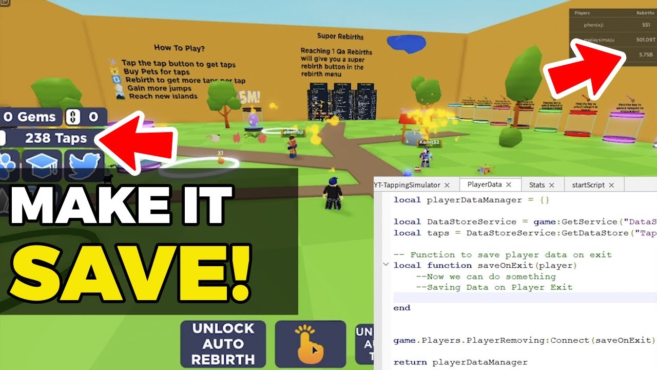 Roblox Data Store Tutorial Saving Data To Data Store Service Youtube - roblox studio datastoreservice