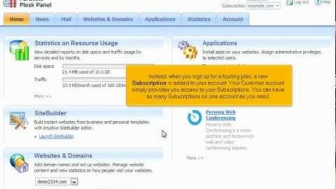 PLESK (2) - Becoming familiar with the PLESK interface