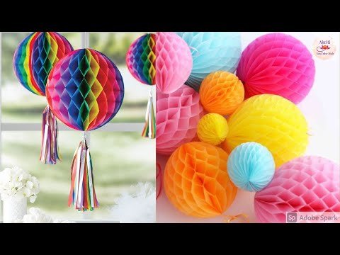 DIY Tissue Paper Honeycomb Ball|Festival Decoration Ideas|DIY Paper Ball|Diwali Decoration Ideas