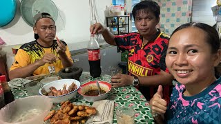 Lingka Sampun Buat Cucur Udang Hasil Menjala Tadi// Makan Cucur Udang Sama Udang Bakar