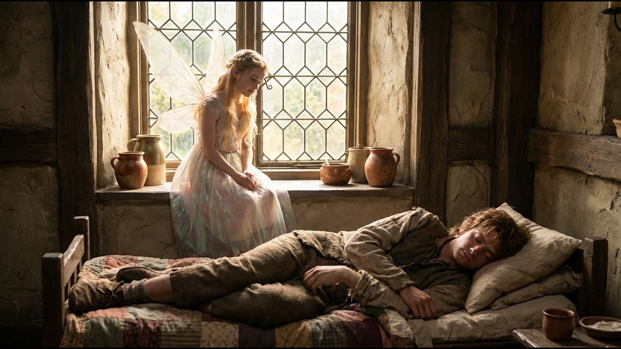 La reina de las hadas se enamora de un joven campesino y lo visita todos los días en secreto