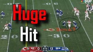 Patrick Mahomes gets CRUSHED and fumbles (Then recovers it) | Kansas City Chiefs Vs Seattle Seahawks Guide