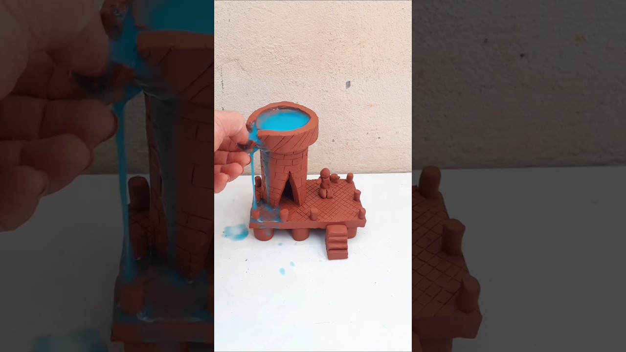 destroying beautiful miniature clay house 