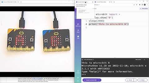 microbit Python Editor V3 WebUSB Tests for Two microbits