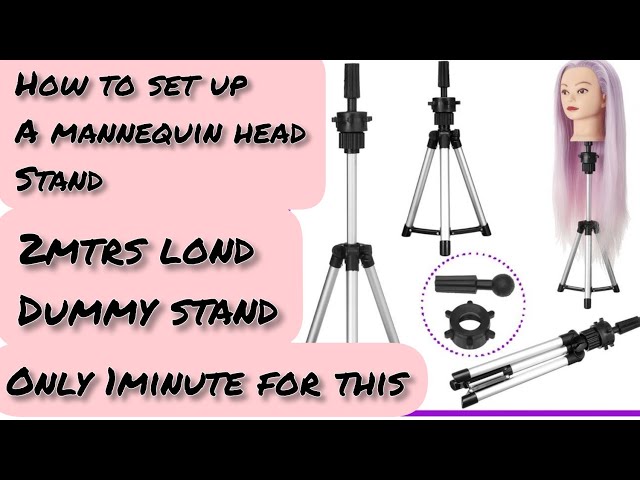 HOW TO INSTALL/SET UP A MANNEQUIN HEAD STAND/TRIPOD STAND, CHEAP WIG  MANNEQUIN HEAD STAND