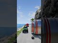 Cars &amp; Police Car vs Giant Pit Bollards Crash #1 - BeamNG.Drive #beamng
