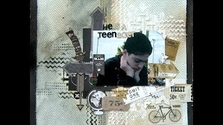 Mixed media layout: Teenager Mixed Media Spring Layout Step By Step Tutorial