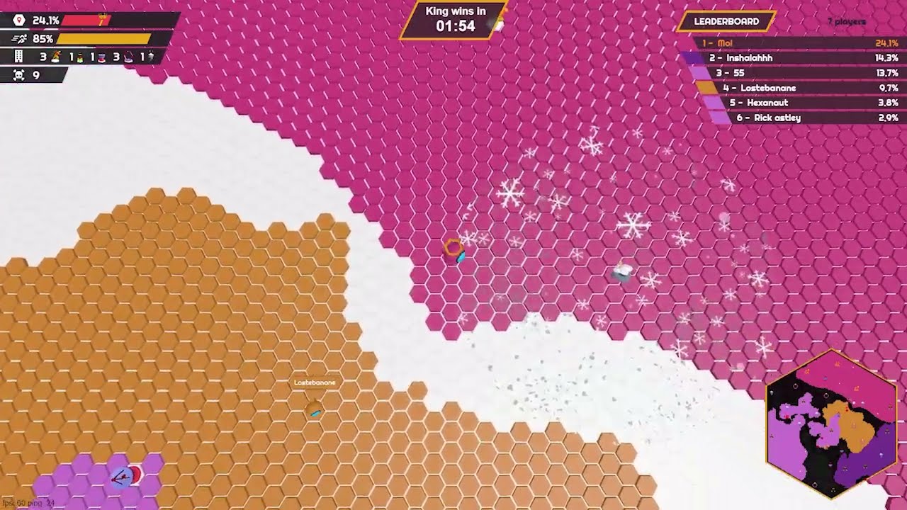 Hexanaut.io - similar to paper.io with hexagons and 'totems' on the map  give additional bonuses : r/WebGames