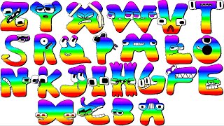 Alphabet Reverse Plush Toy All Letters.. Rainbow Version
