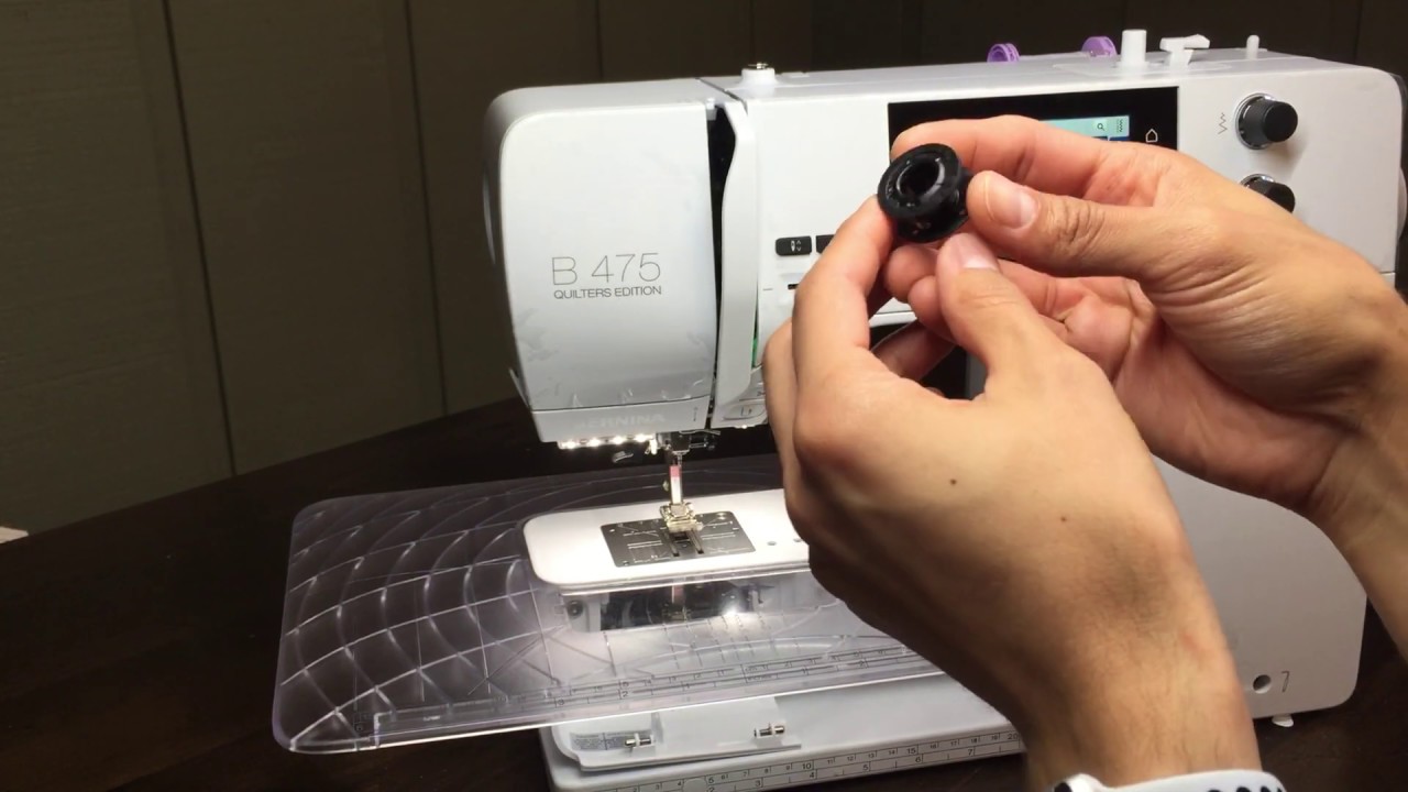 Bernina 475 winding a bobbin - YouTube