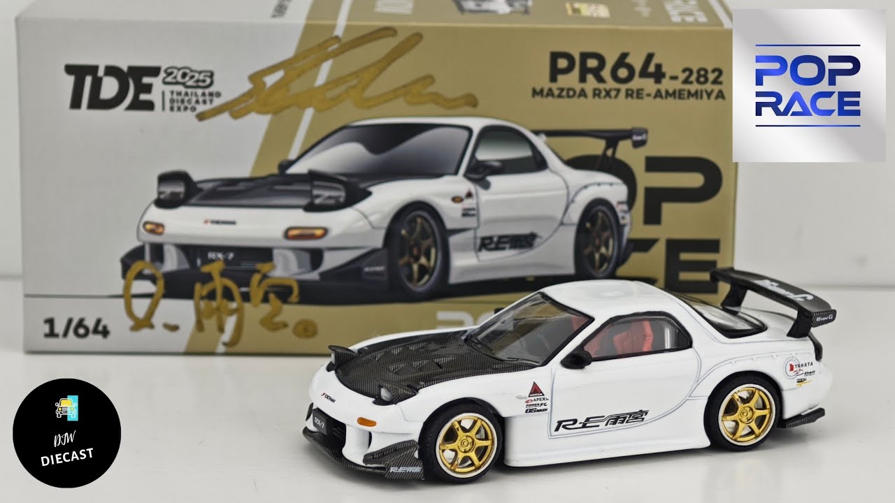 Mazda RX-7 RE Amemiya White Thailand Diecast Expo 2025 by Pop Race