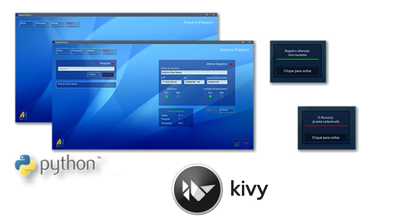 kivy e python: vale a pena para seu projeto? guia... Arquivo Passivo com Kivy, Python e SQLite - YouTube