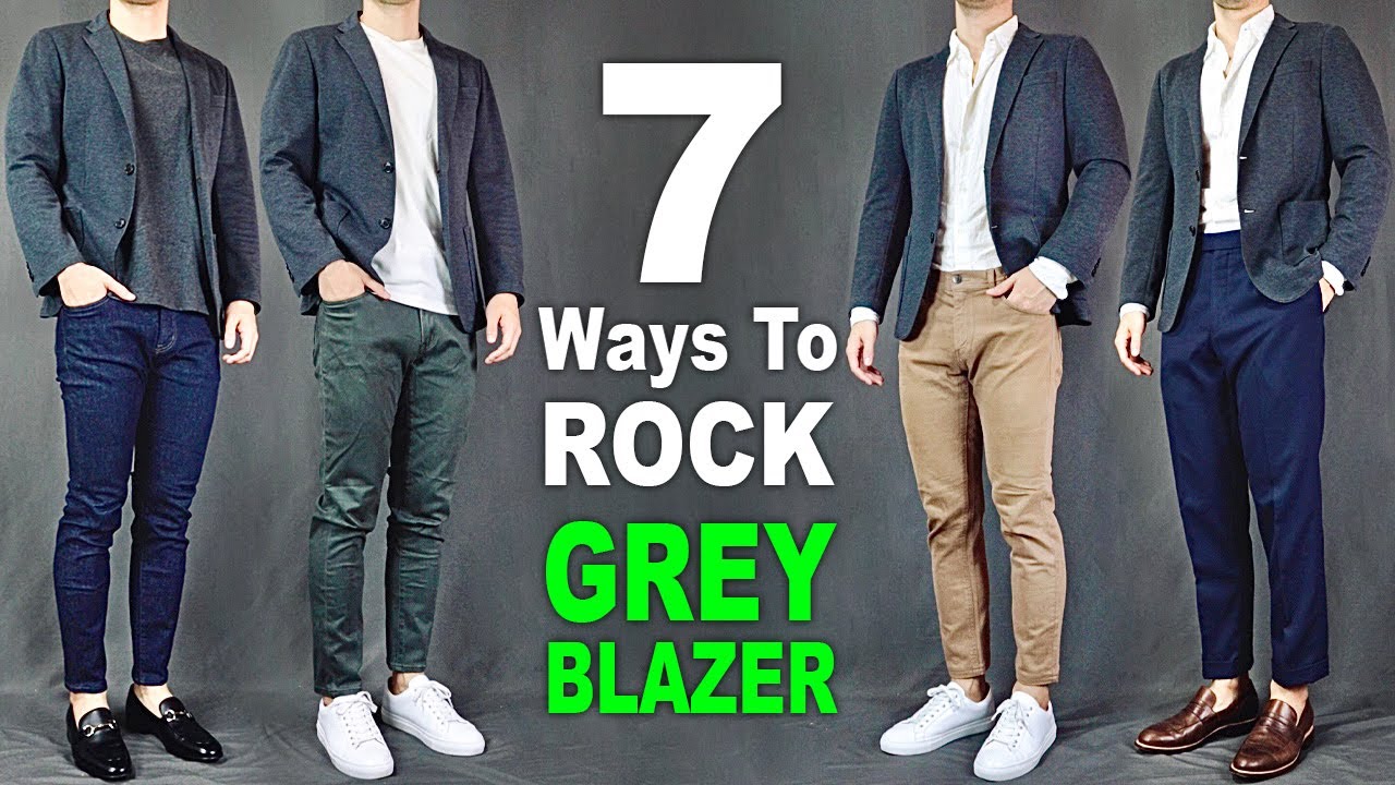 7 Ways To ROCK Grey Blazer | Men’s Outfit Ideas - YouTube